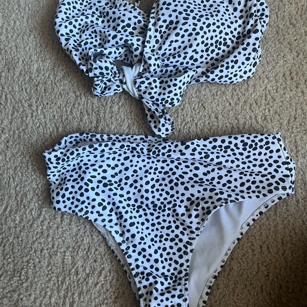 Polka dot bathing suit